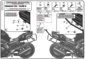 Givi PLXR366 Yamaha FZ8-Fazer8 Yan Çanta Demiri