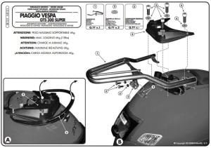 Givi SR131 Piaggio Vespa Gts 125-300 (08-14) Arka Çanta Demiri