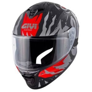 GIVI 50.X Sharkbite Kask Mat Siyah Gri Kırmızı