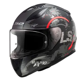 LS2 Rapid 2 Kapalı Kask Circle Mat Siyah Kırmızı