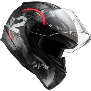 LS2 Rapid 2 Kapalı Kask Circle Mat Siyah Kırmızı