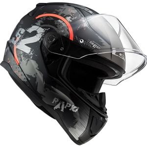 LS2 Rapid 2 Kask Circle Mat Siyah-Kırmızı