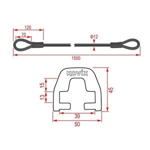 Kovix KZA-150 Çelik Kilit + KD6 Bağlantısı