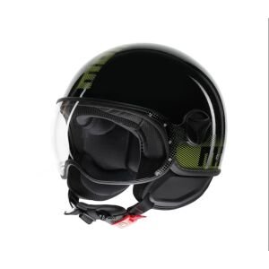 Momo Design FGTR Classic Kask Stripes Black Yellow Fluo