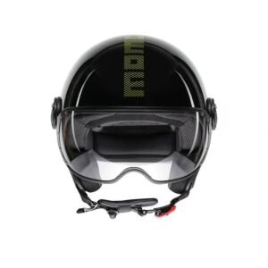 Momo Design FGTR Classic Kask Stripes Black Yellow Fluo