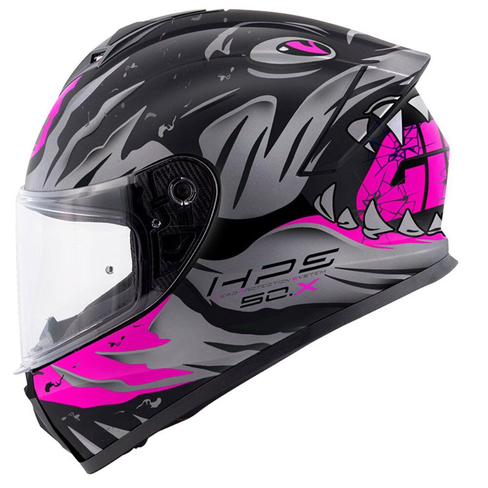 GIVI 50.X Sharkbite Kask Mat Siyah Gri Pembe | Givi Motosiklet