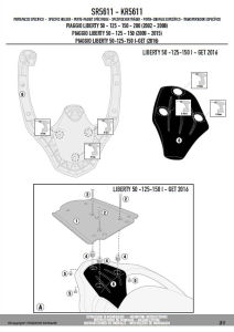 Givi SR5611 Piaggio Liberty 50-125-150-200 I-Get Arka Çanta Demiri
