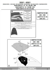 Givi SR5611 Piaggio Liberty 50-125-150-200 I-Get Arka Çanta Demiri