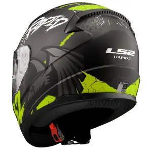 LS2 Rapid 2 Kapalı Kask Raven Mat Siyah Gri Neon Sarı