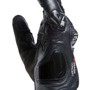 Dainese Carbon 4 Kısa Deri Eldiven Siyah Kırmızı