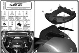 Givi SR108 Piaggio Mp3 125-250-300-400-500 Arka Çanta Demiri
