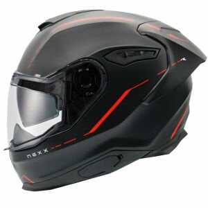 Nexx Y.100R Kask React Mat Siyah Kırmızı