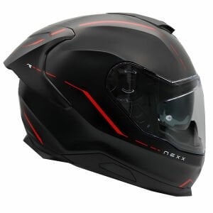 Nexx Y.100R Kask React Mat Siyah Kırmızı