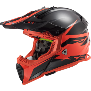 LS2 Fast Evo Roar Kask Mat Siyah Kırmızı L