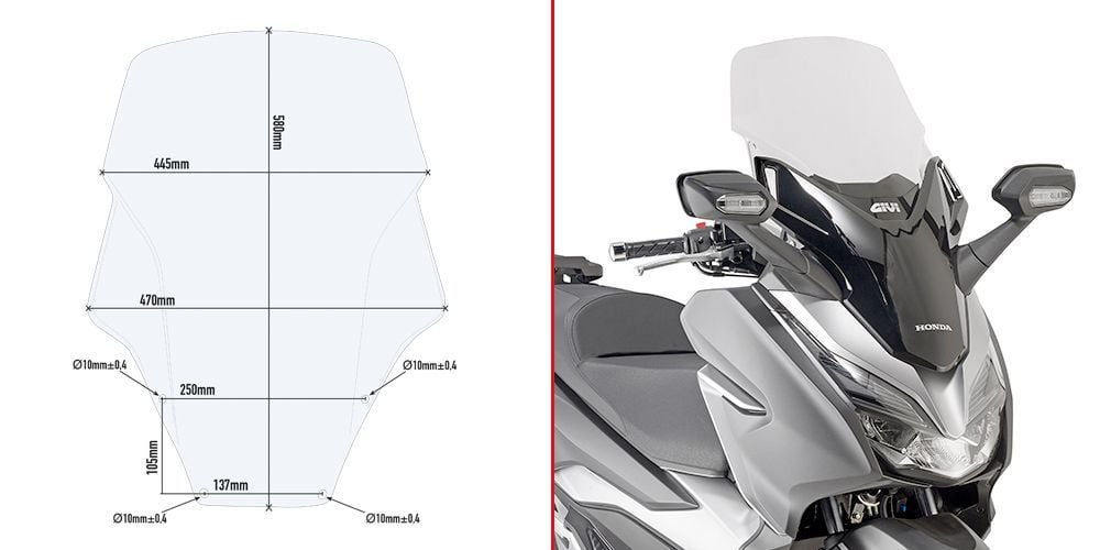 Givi D1166ST Honda Forza 125-250 Ön Cam