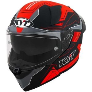 KYT R2R Kask LED Mat Siyah Kırmızı