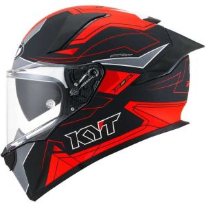 KYT R2R Kask LED Mat Siyah Kırmızı
