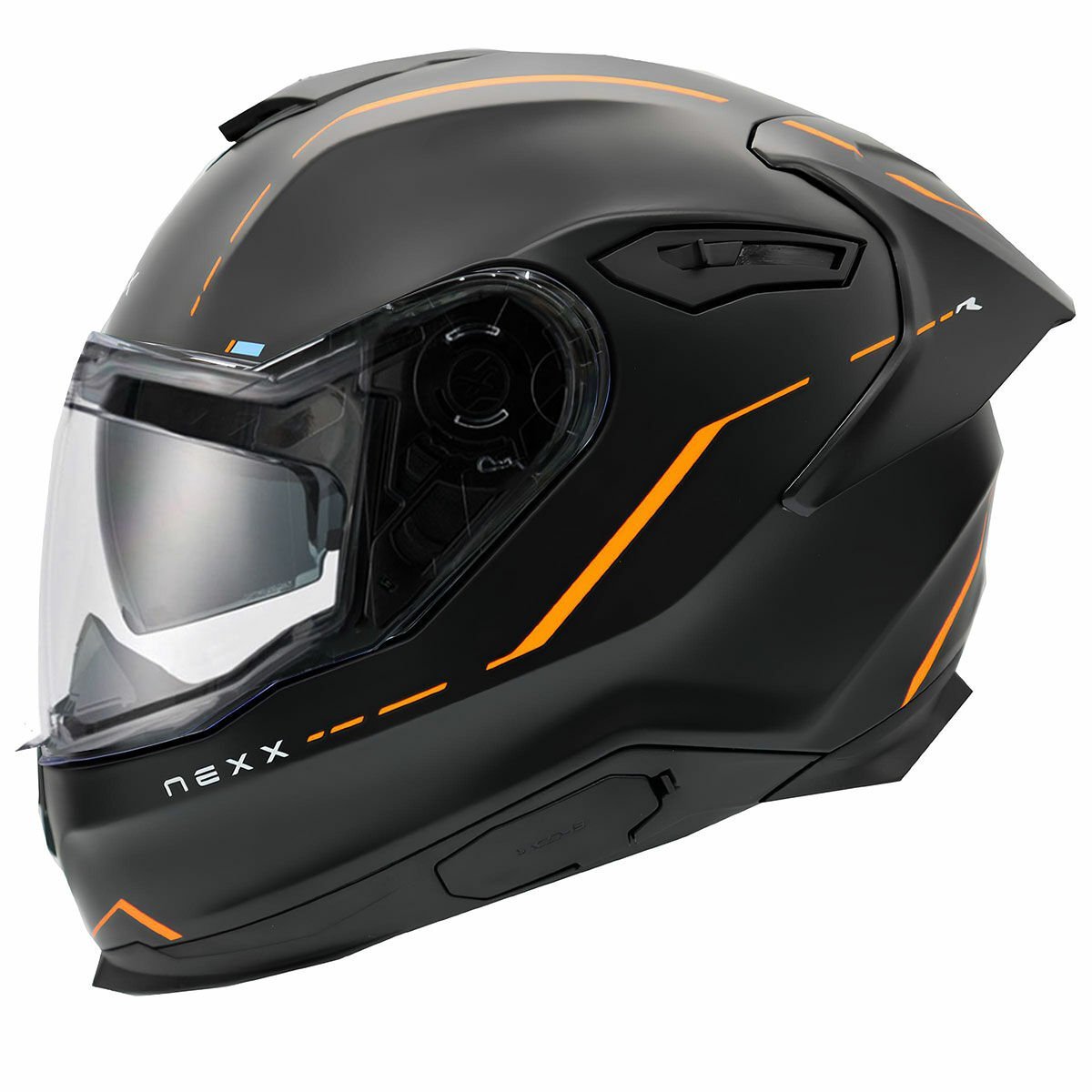 Nexx Y.100R Kask React Mat Siyah Turuncu