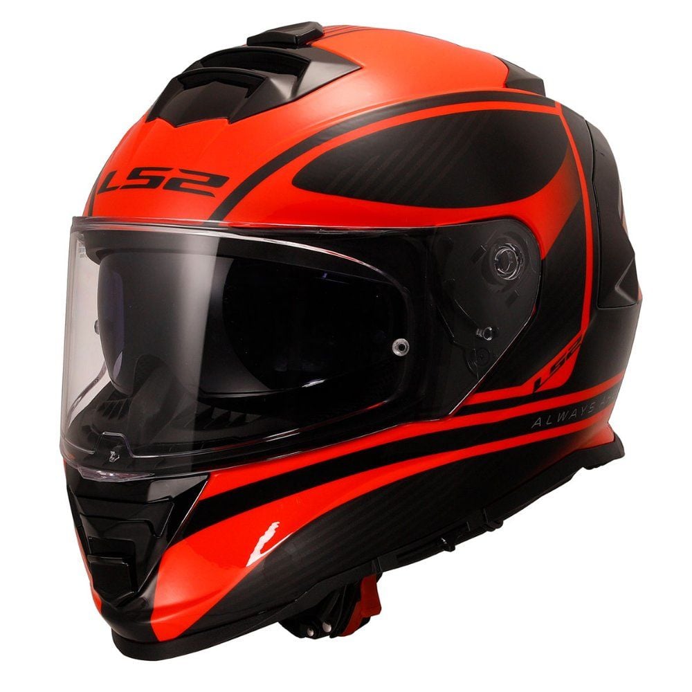 LS2 Storm 2 Kask Dodger Mat Siyah Neon Turuncu