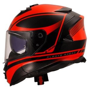 LS2 Storm 2 Kask Dodger Mat Siyah Neon Turuncu