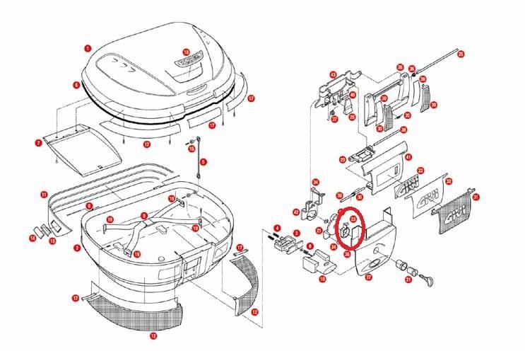 Givi Z234A E52 Çanta Mandal Aparatı