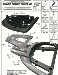 Givi E348 Piaggio Carnaby 300 Arka Çanta Demiri