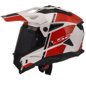 LS2 Pioneer 2 Hill Beyaz-Kırmızı Kask