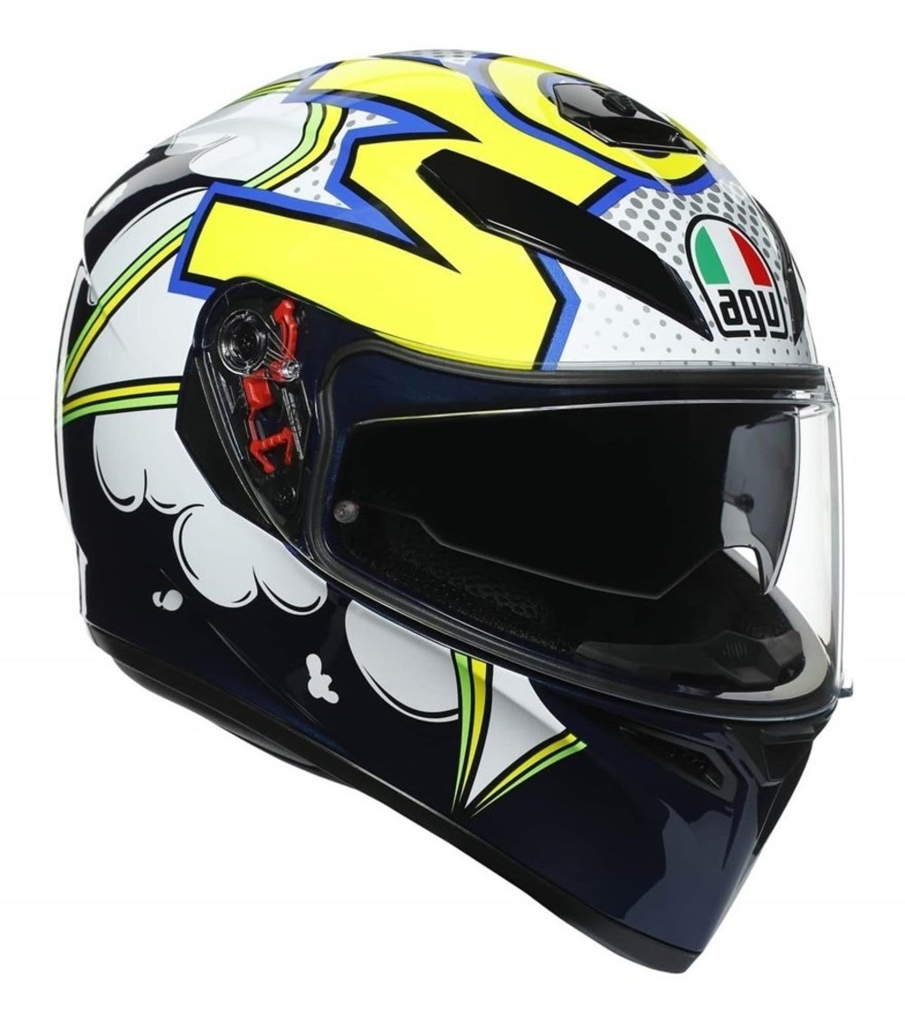 Agv K3 SV Kask PLK Bubble White Blue Yellow Agv K3 SV Kask PLK Bubble White Blue Yellow S