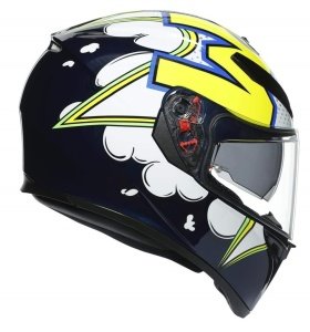 Agv K3 SV Kask PLK Bubble White Blue Yellow Agv K3 SV Kask PLK Bubble White Blue Yellow S