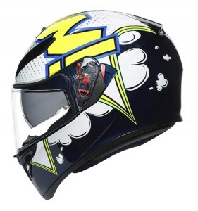 Agv K3 SV Kask PLK Bubble White Blue Yellow Agv K3 SV Kask PLK Bubble White Blue Yellow S