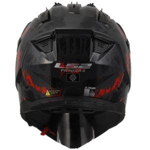LS2 Pioneer 2 Crazy Siyah-Gri-Kırmızı Kask