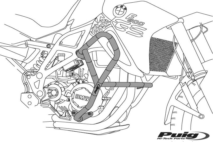 Puig 9461N Bmw R1200 GS (17-18) Koruma Demiri Siyah