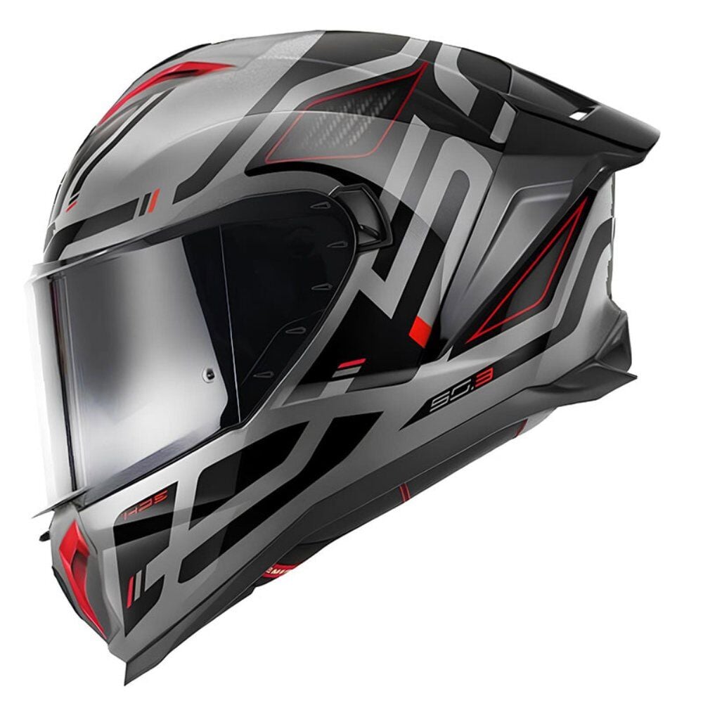 GIVI 50.3 Quasar Kask Mat Titanium Siyah Kırmızı