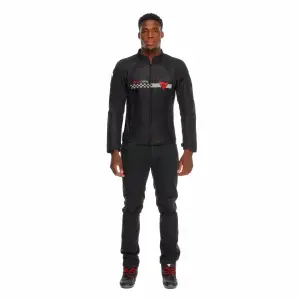 Dainese Herosphere Air Tekstil Mont Siyah Beyaz Stripes Kırmızı 48