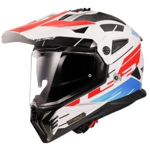 LS2 Pioneer 2 Namib Beyaz-Mavi Kırmızı Kask