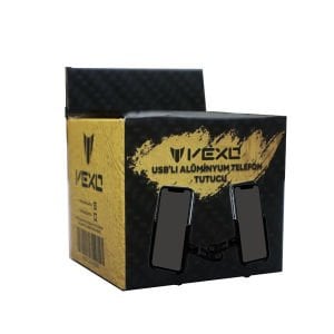 Vexo Usbli Alüminyum Telefon Tutucu Ayna Bağlantılı
