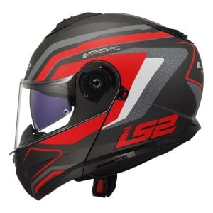 LS2 Strobe 2 Phantom Mat Titanium-Gri Kırmızı Kask