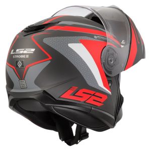 LS2 Strobe 2 Phantom Mat Titanium-Gri Kırmızı Kask