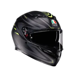 AGV K3 MPLK SYTH Kapalı Kask Mat Siyah Sarı Fluo