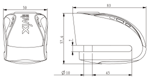 Kovix KNX10-FO Alarmlı Disk Kilidi Turuncu