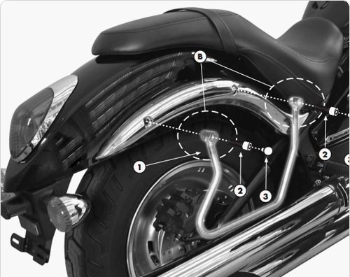 Givi T264 Kawasaki VN 900 Yan Kumaş Çanta Demiri