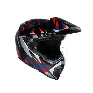 AGV AX9 STEPPA CARBON Kapalı Kask Kırmızı Mavi