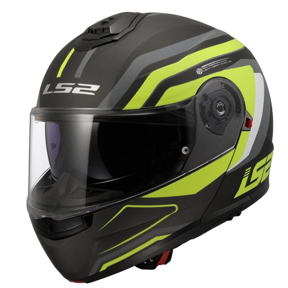LS2 Strobe 2 Phantom Mat Titanium-Neon Sarı Kask