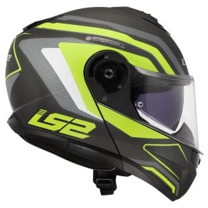 LS2 Strobe 2 Phantom Mat Titanium-Neon Sarı Kask