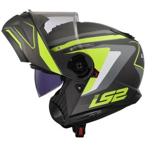 LS2 Strobe 2 Phantom Mat Titanium-Neon Sarı Kask