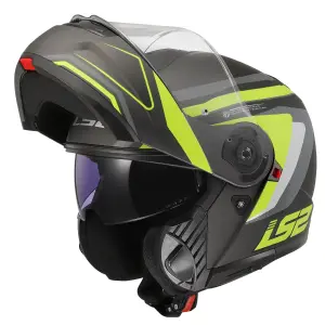 LS2 Strobe 2 Çene Açılır Kask Phantom Mat Titanium Neon Sarı LS2 Strobe 2 Phantom Mat Titanium Neon Sarı Kask XS