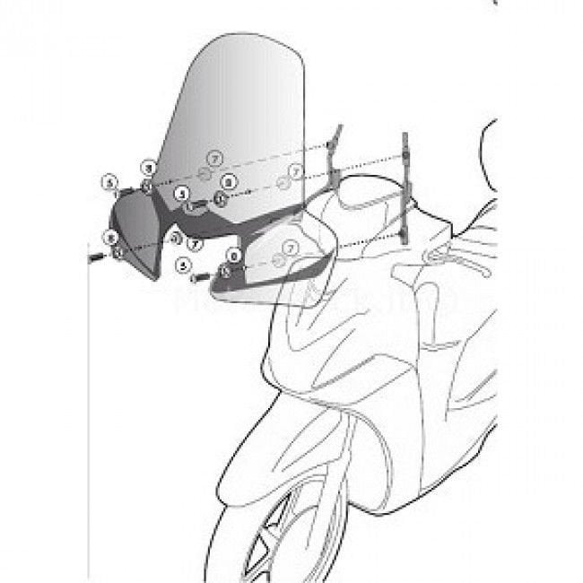 Givi D446Kit Yamaha X-Max 125-250 Ön Cam Siperlik Bağlantısı
