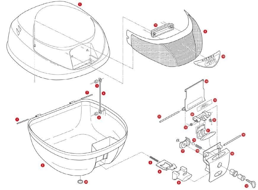 Givi Z310 Çanta Alt Tabla Kilit Saçı