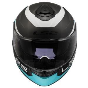 LS2 Strobe 2 Victory Mat Titanium-Beyaz-Metal Mavi Kask