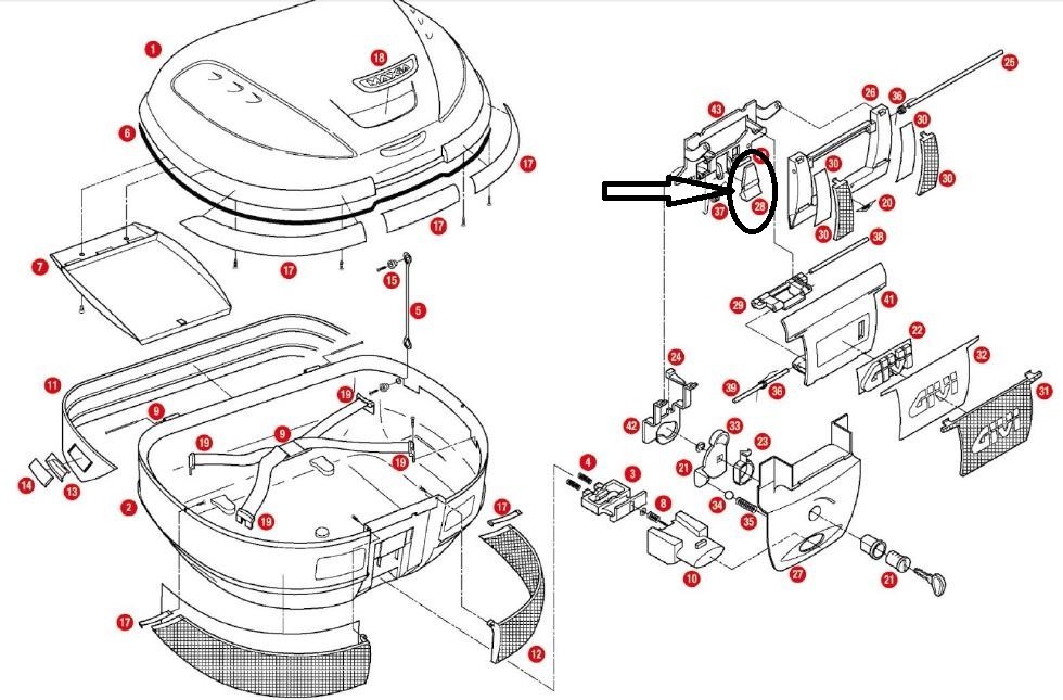 Givi Z611 Çanta Düğmesi